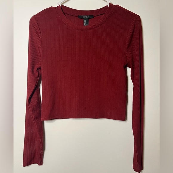 Forever 21 Women’s Long Sleeve Half Shirt Size Large - Picture 6 of 7